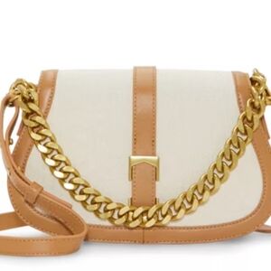 VINCE CAMUTO Broke Crossbody Bag in Tan & Cream